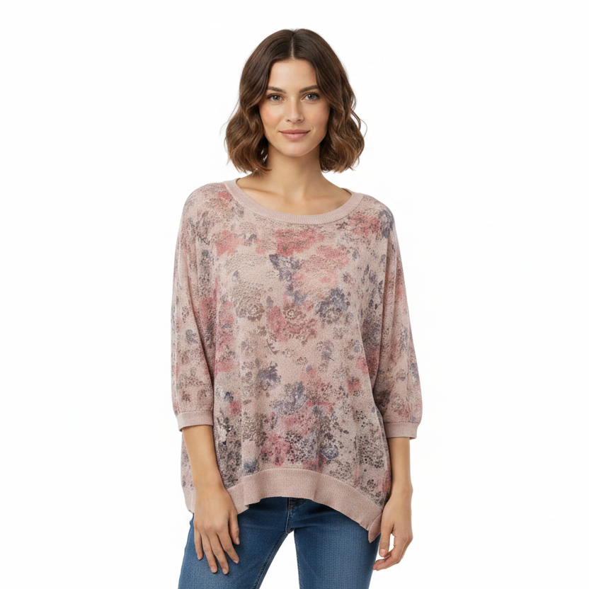 IMAGINE Italian dusky pink floral top, 12-14