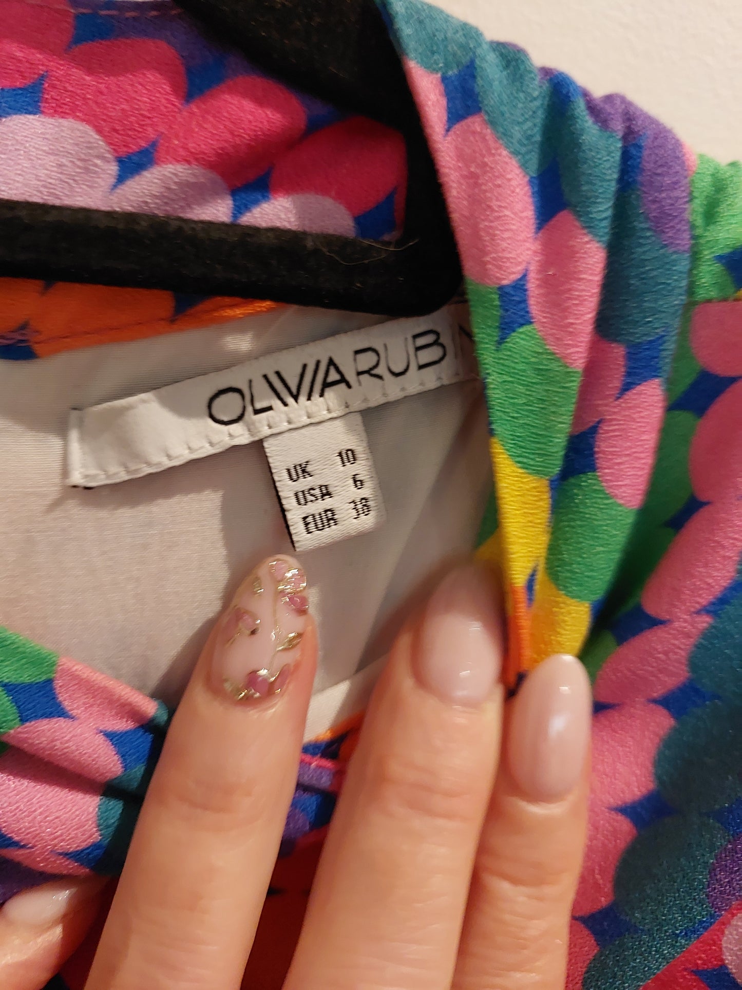Olivia Ruben rainbow striped dress, size 10