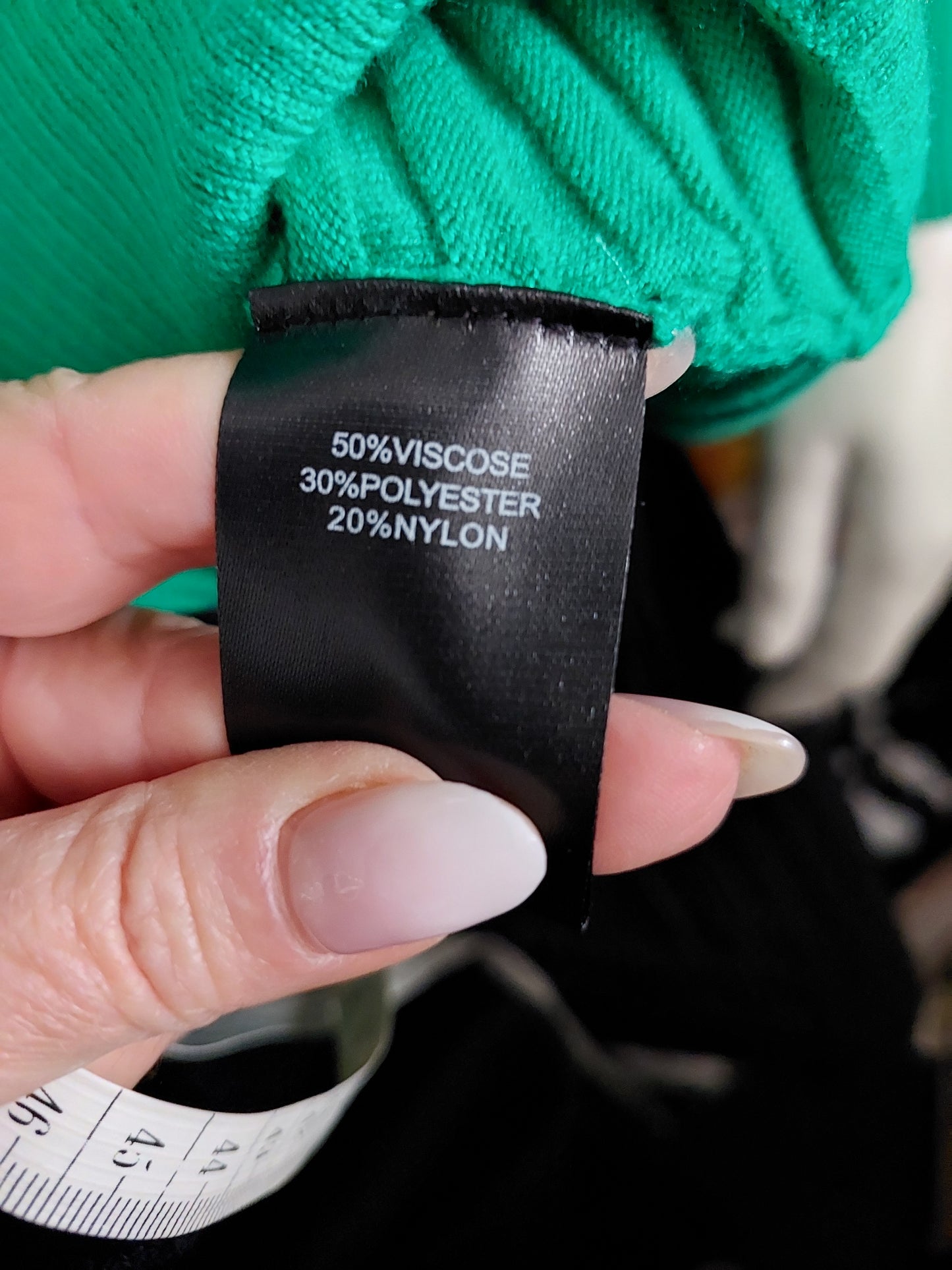 Virtuelle green viscose jumper, size 12-14