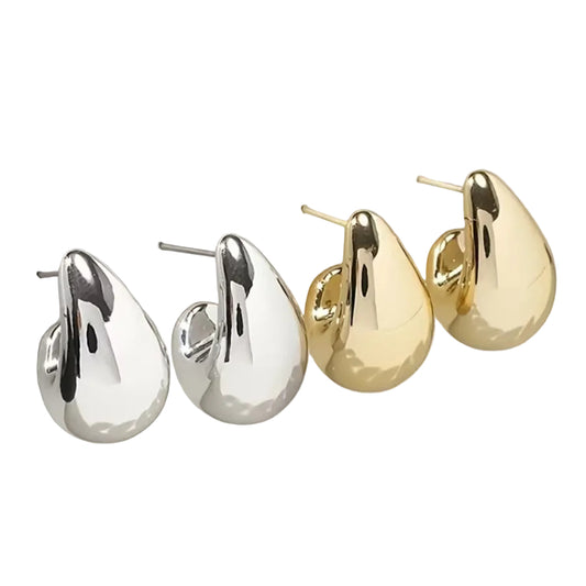 Gold or silver plated stainless steel earrings