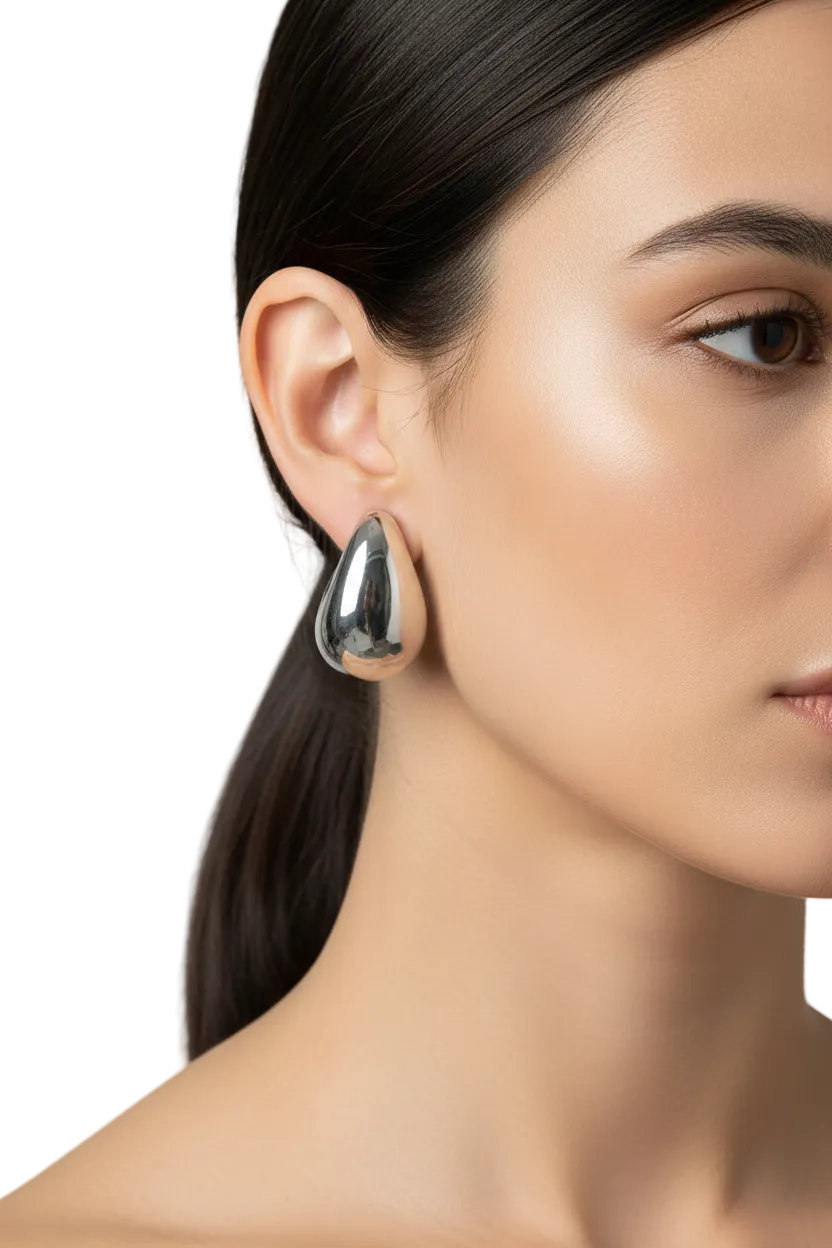 Silver plated stainless steel earrings