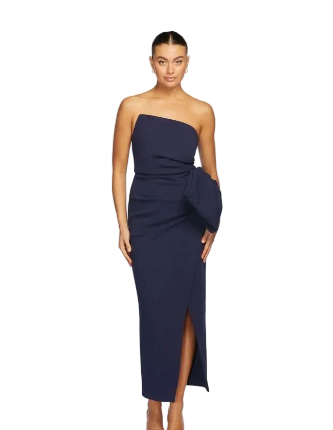 New Pilgrim navy strapless formal/party midi dress, size 12-14