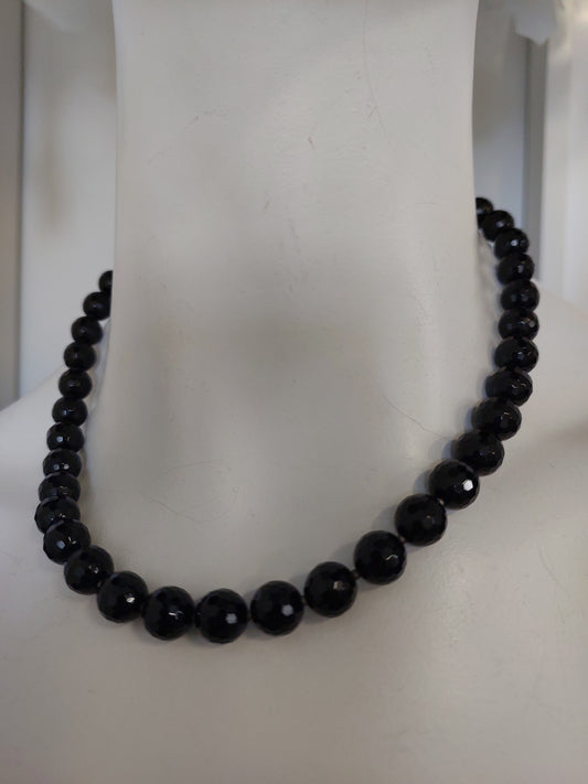 Onyx stone black necklace-HIRE