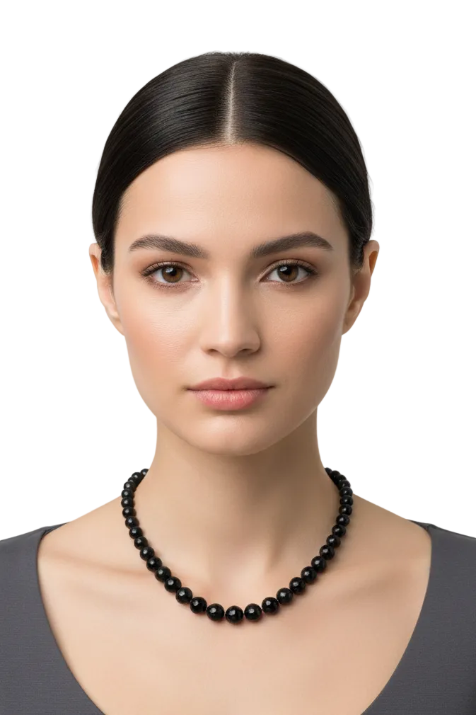 Onyx stone black necklace-HIRE