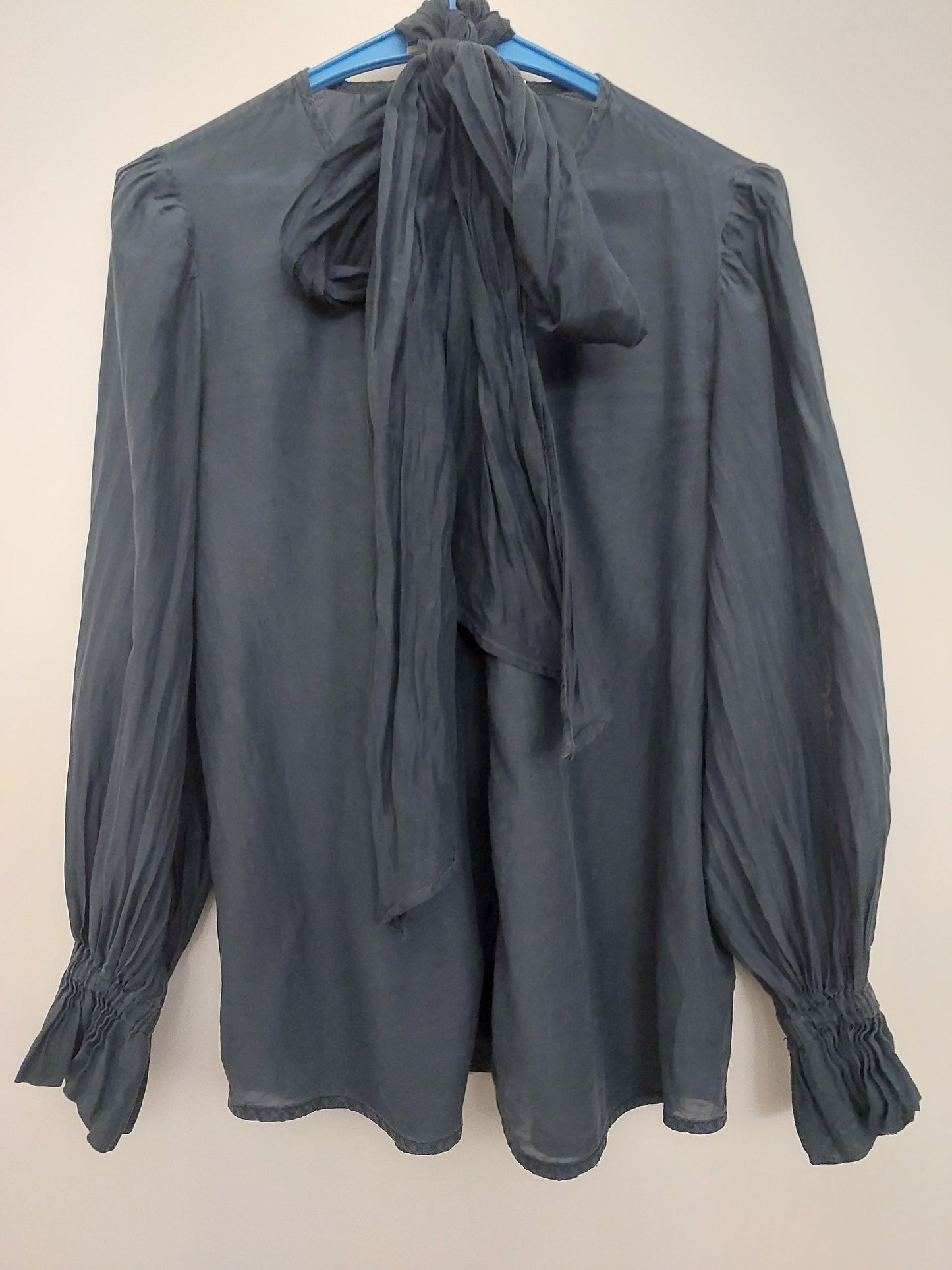 Lania The Label blue silk blouse, size 8