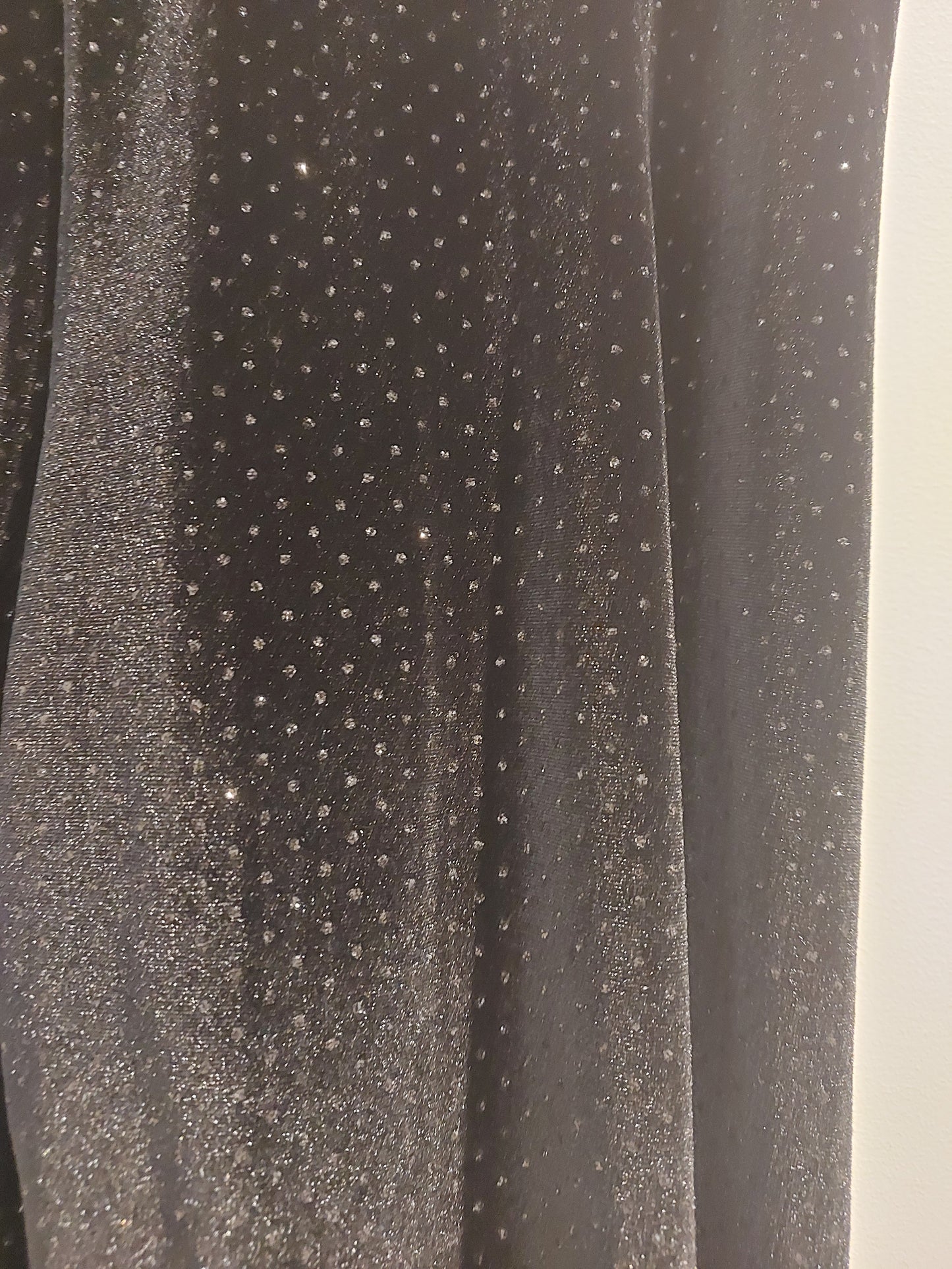 NEW black silver sparkly velvet pants, size L 12/14