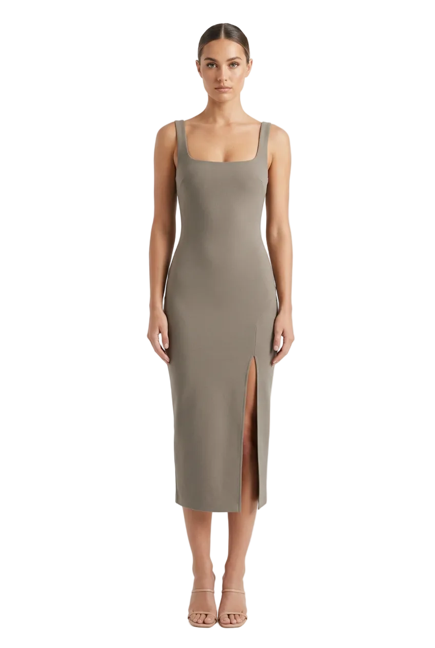 Bec & Bridge sage green midi dress, size 8