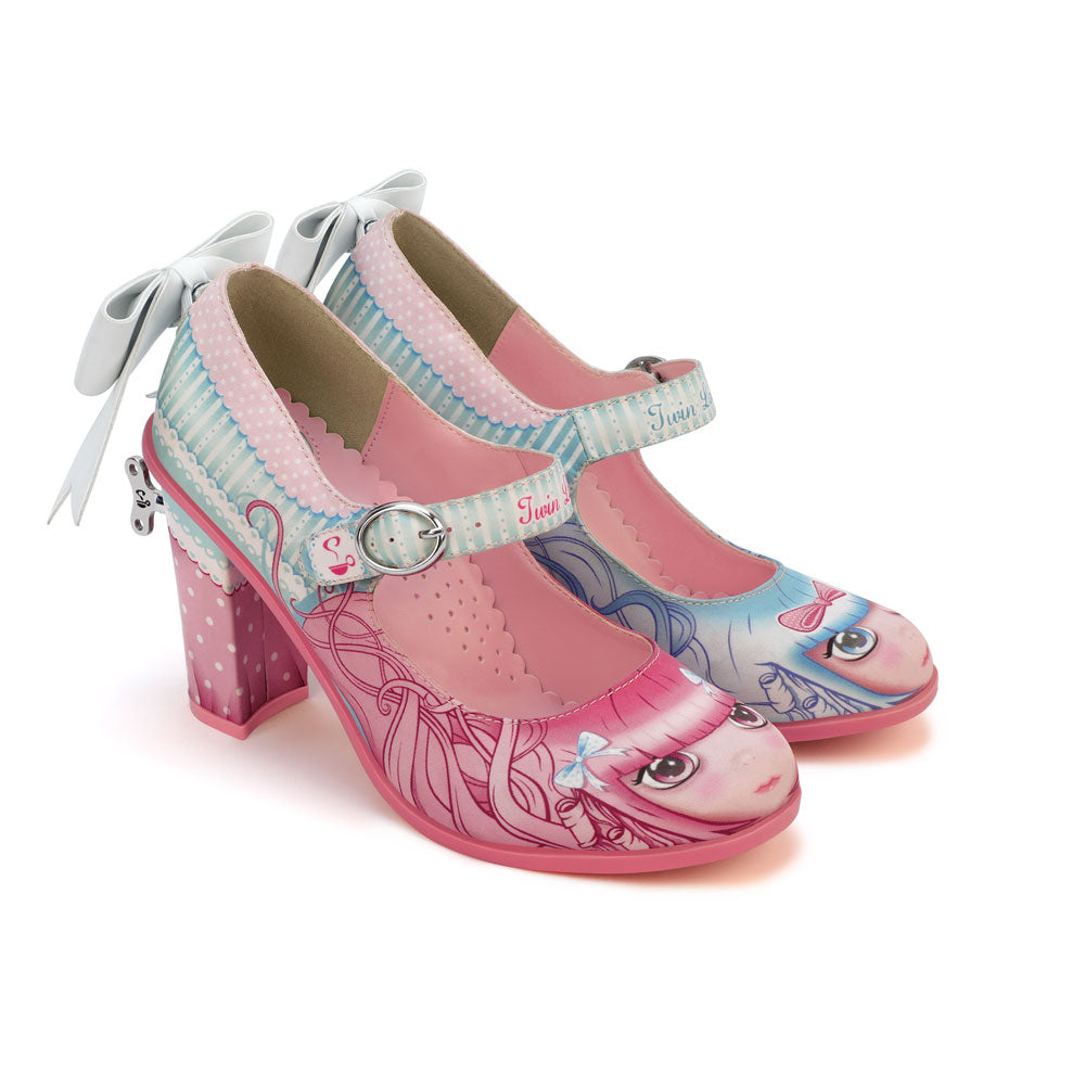 New Hot Chocolate Design  Twin Lolita Mid Heel Mary Jane heels, size 38/7