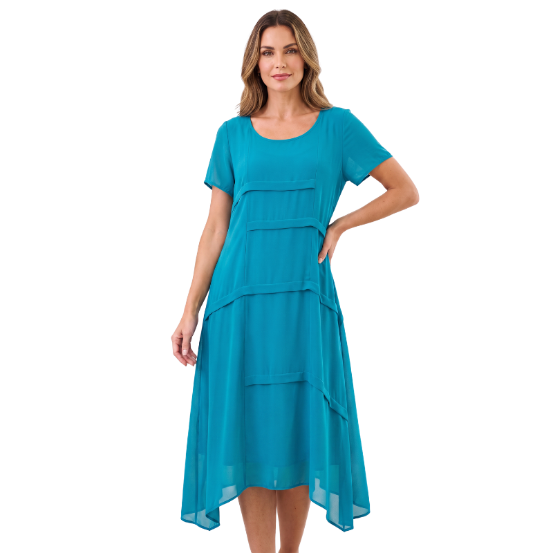 Chocolat blue chiffon dress, size 14