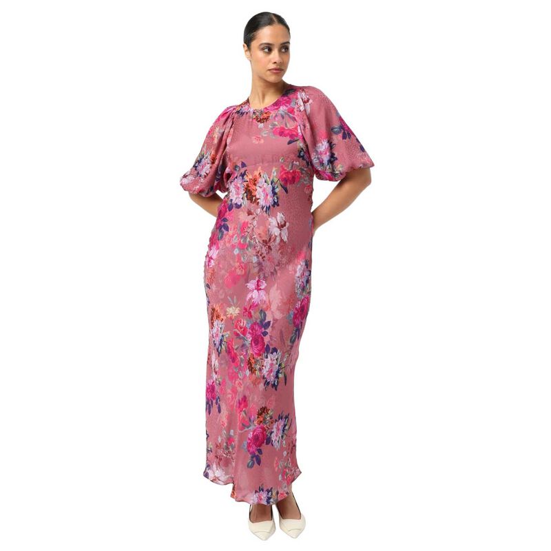 HIRE-KACHEL Taylor Maxi pink floral dress, size 14, fits 12