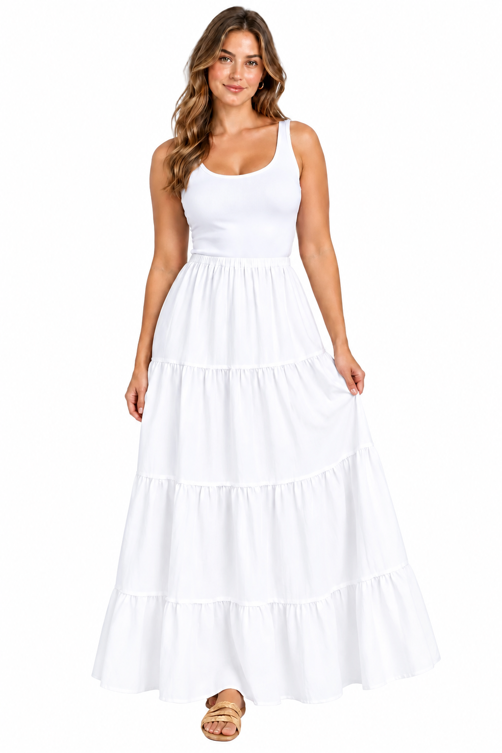 Glassons white linen maxi skirt, size 6