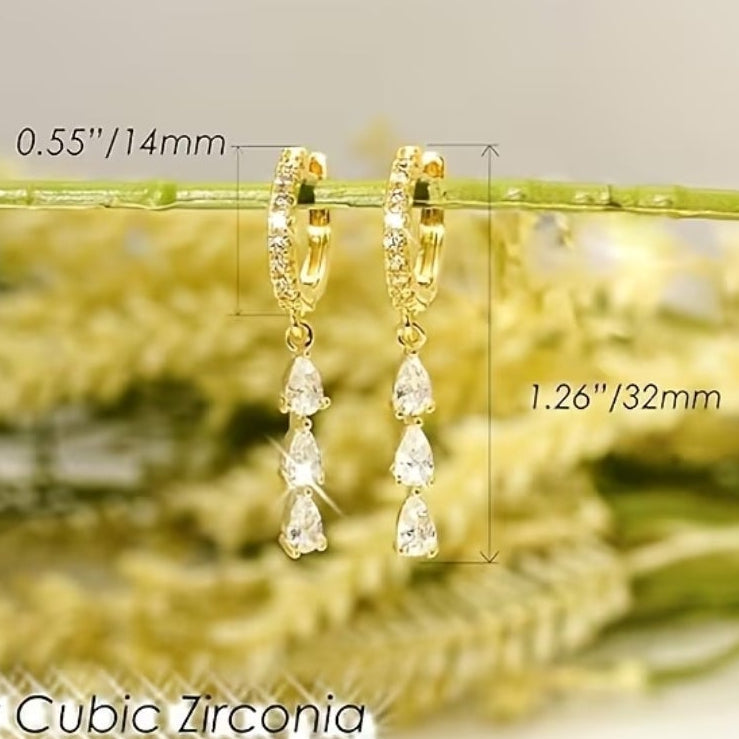 Gold or silver plated stainless steel drop earrings