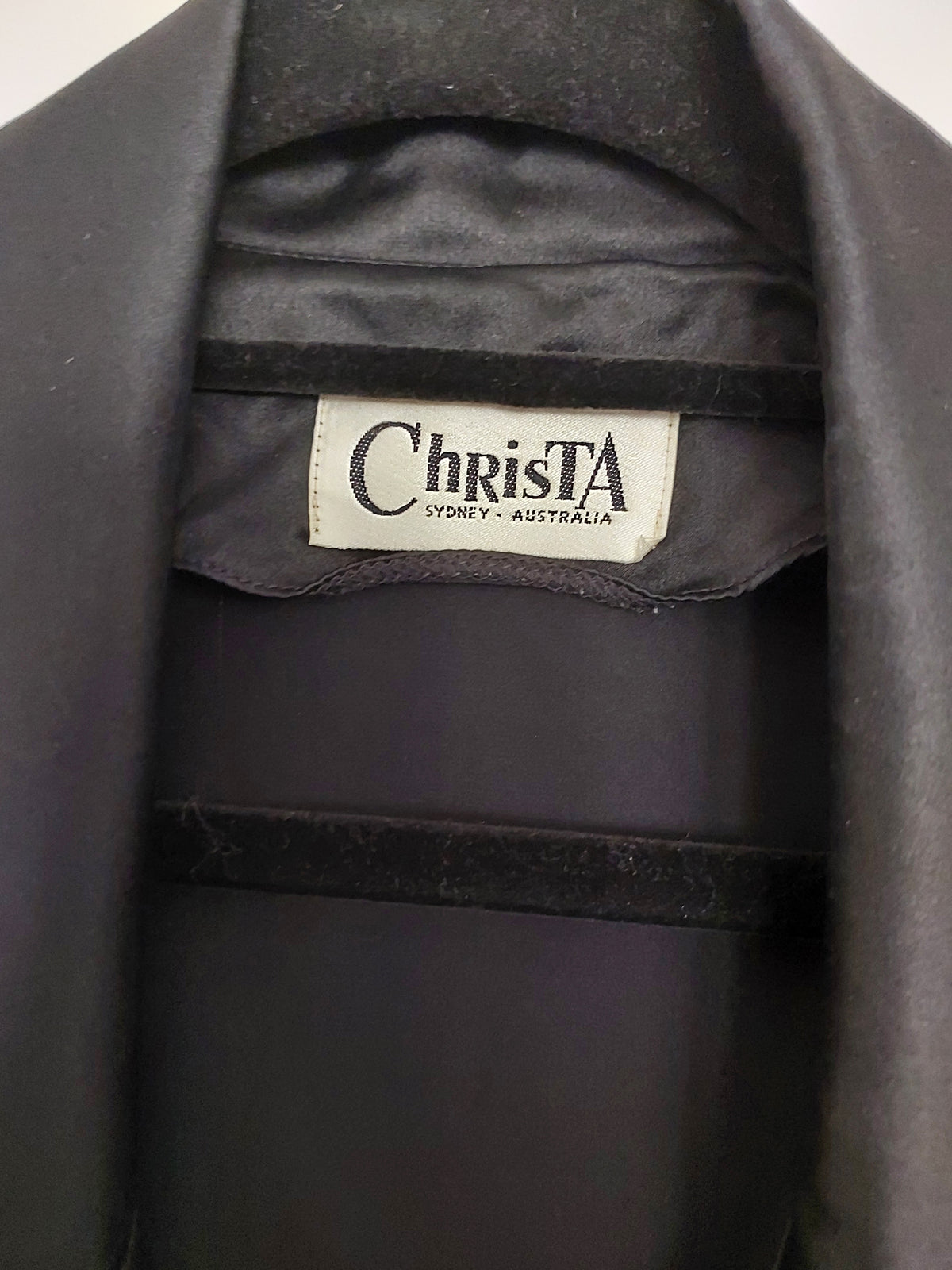 Christa black robe/dressing gown, size 12-retail $675