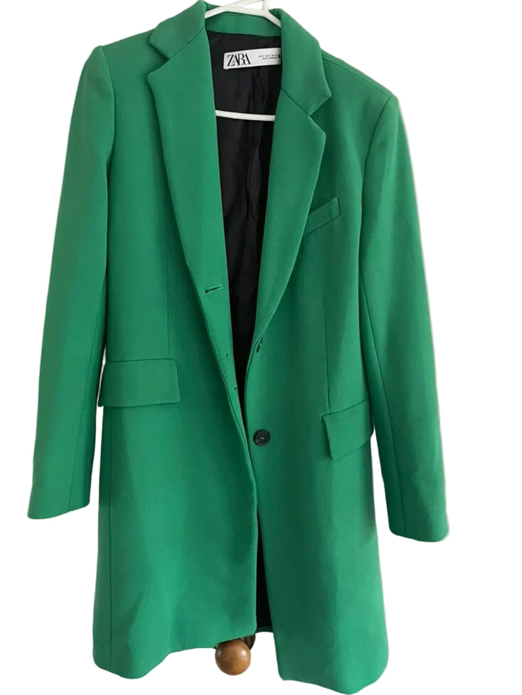 HIRE-Zara green coat, size 8