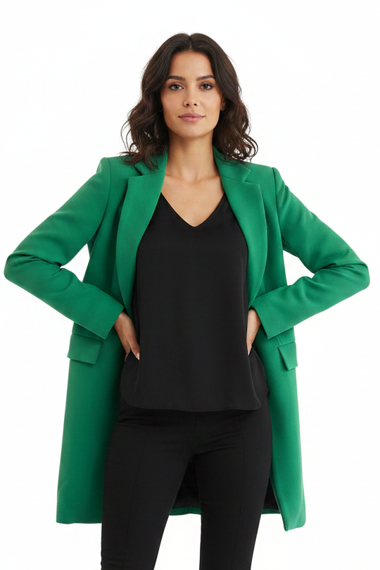 HIRE-Zara green coat, size 8
