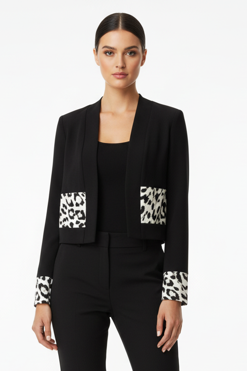NEW Picadilly black & white animal print jacket, size S 10-12