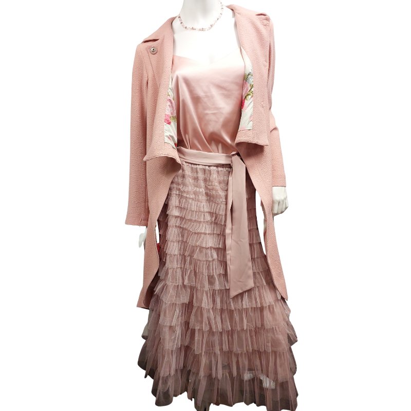 Annah S peach coat size M 12