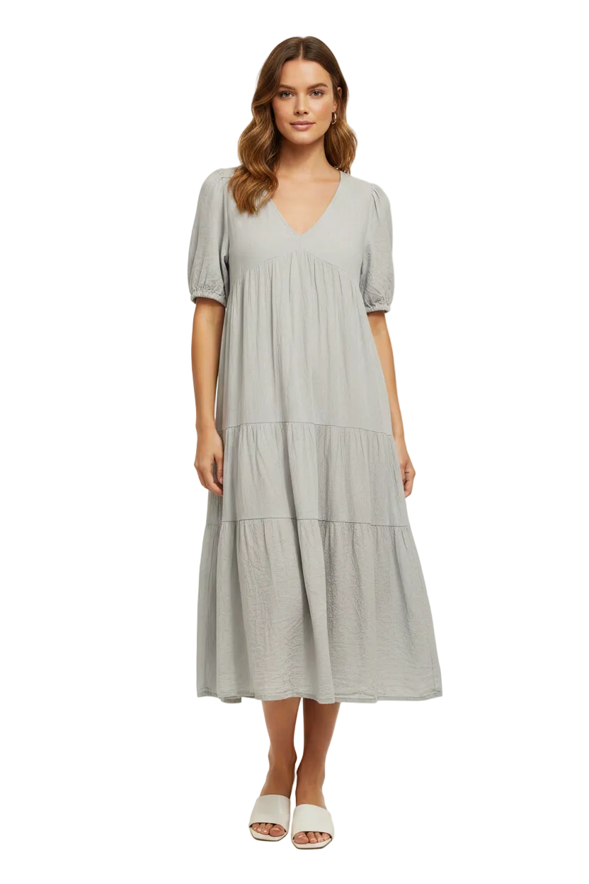 Blue linen/ viscose dress, size 12