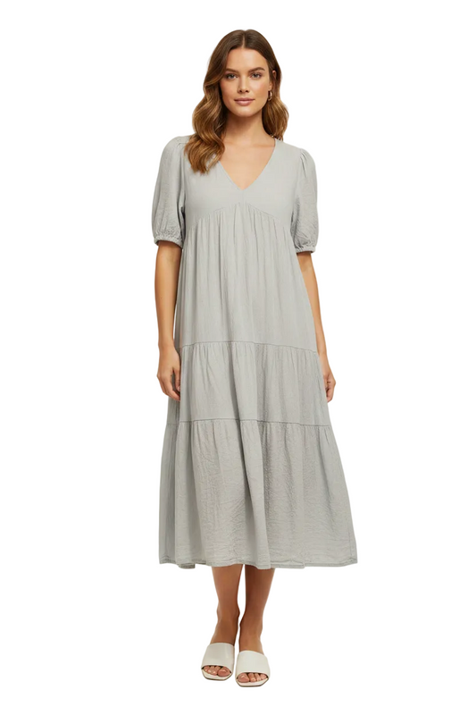 Blue linen/ viscose dress, size 12