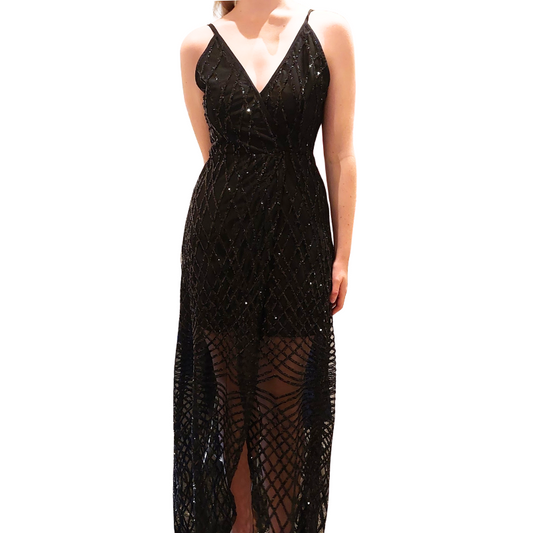 Black sequin formal/ball  dress, size 8