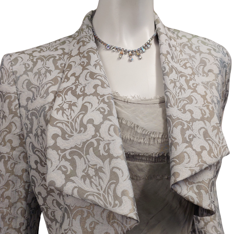Carla Zampatti silver cropped jacket, size 14