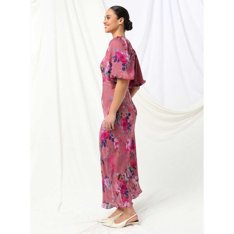 HIRE-KACHEL Taylor Maxi pink floral dress, size 14, fits 12