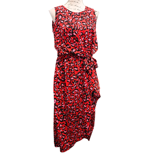 Seduce red animal print dress, size 8