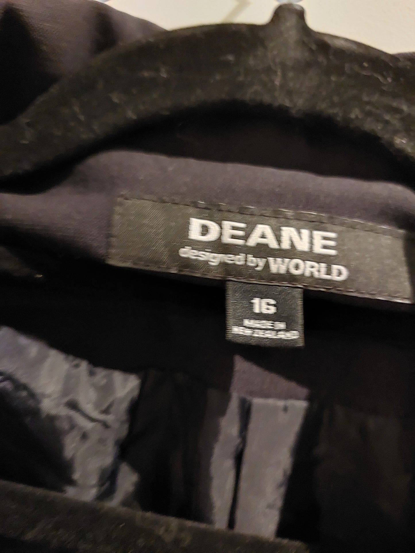 Deanne for World black blazer/ jacket, size 14-16