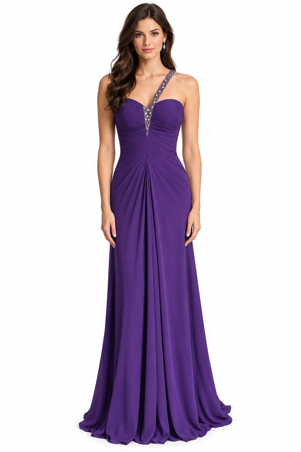 Purple silver bling formal/bling dress, size 10