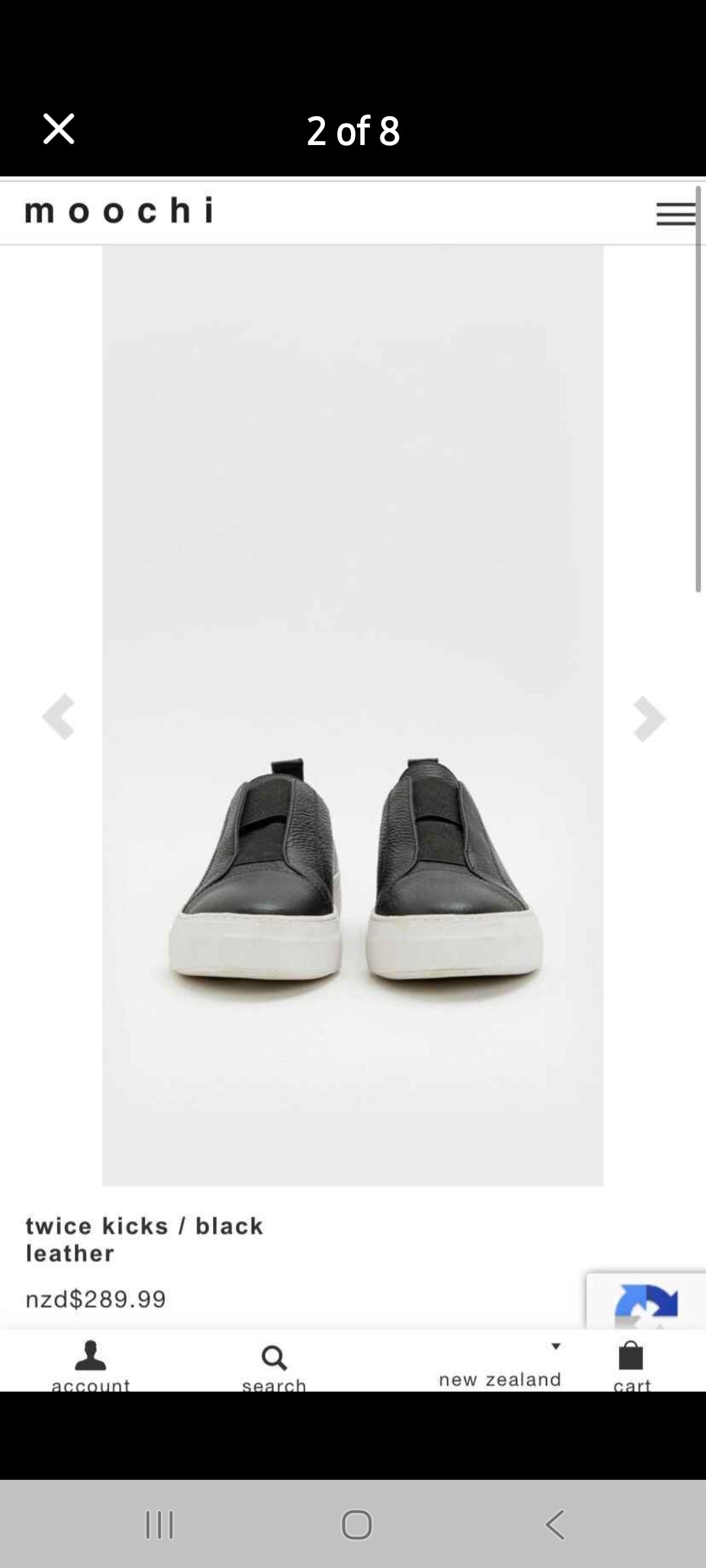 Moochi twice kicks black flats/shoes, size 39/8, retail $289