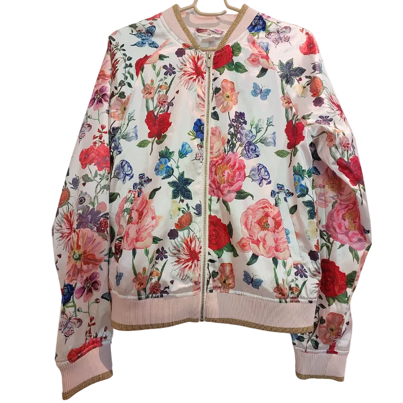 Girls floral bomber jacket + shorts, size 12