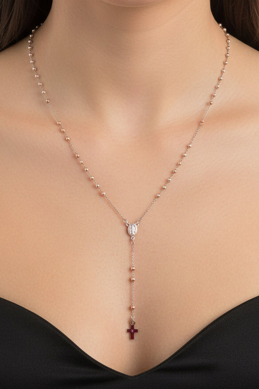 Sterling silver-925 rosary  necklace