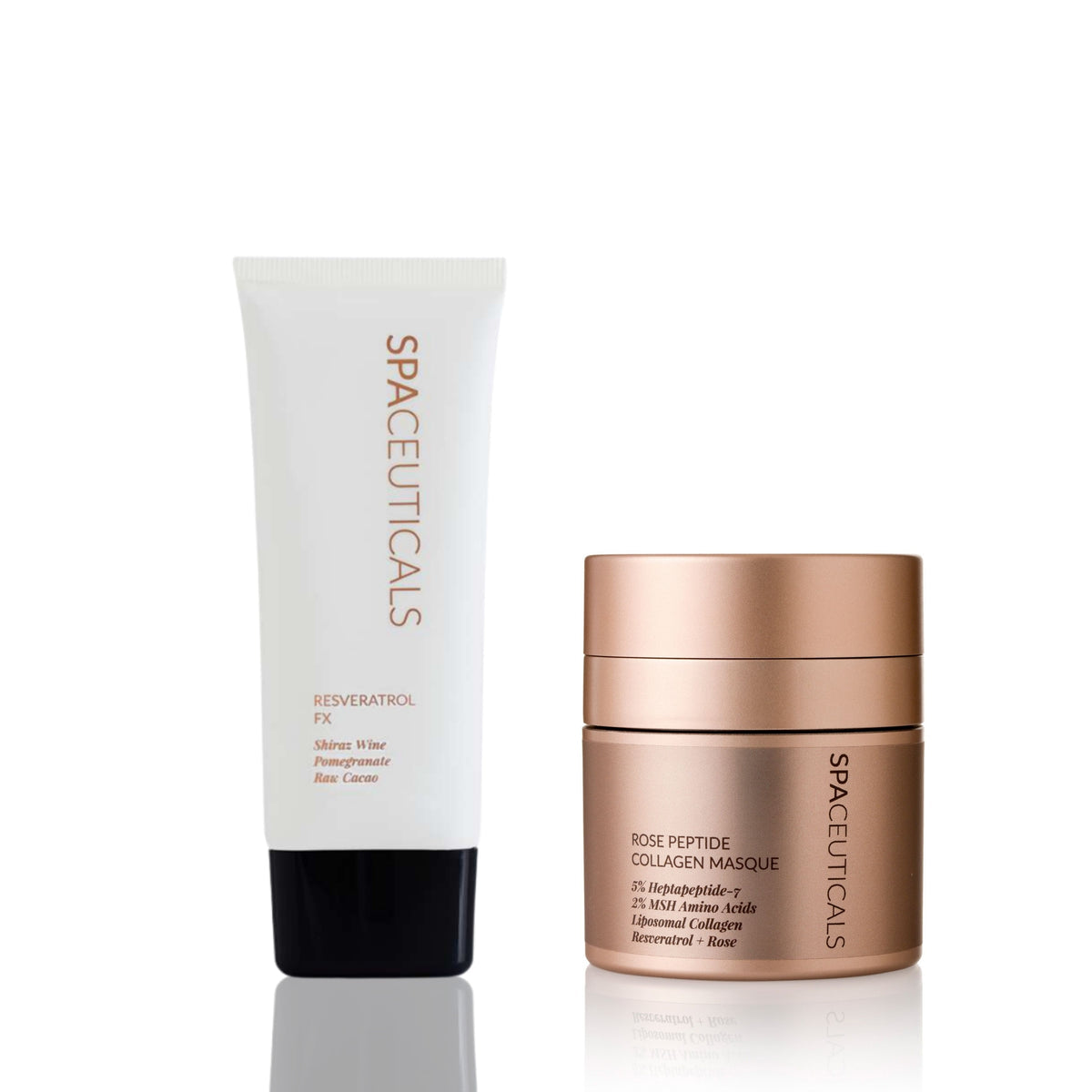 SPACEUTICALS Collagen Repair Duo | Resveratrol FX & Rose Peptide Collagen Masque