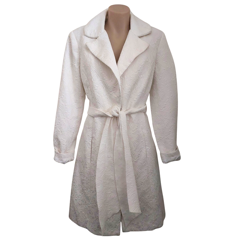 Ivory white embossed coat, size S 8-10