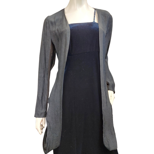 Annah S black mesh back shrug, size L, 14/16