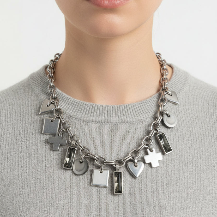 HIRE-Dyrberg Kern silver necklace