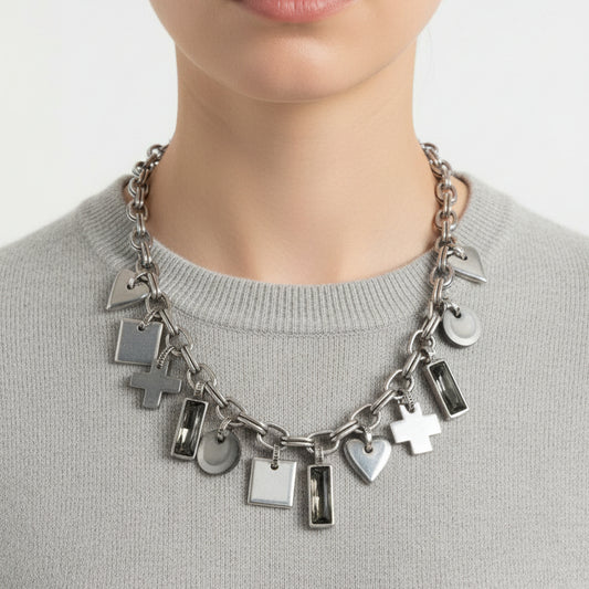 HIRE-Dyrberg Kern silver necklace