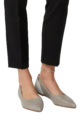 HIRE-Zinda silver glitter flats, size 40/ 9