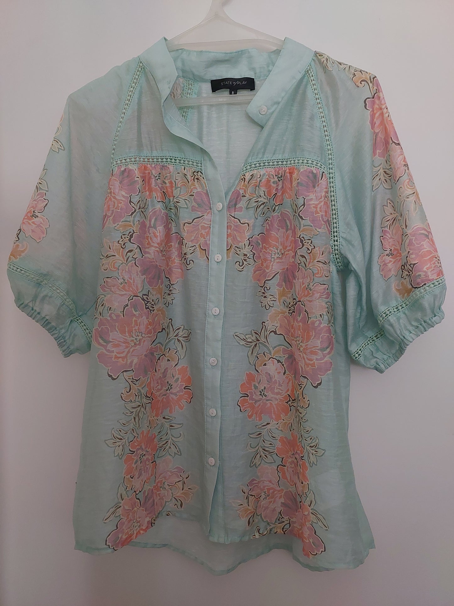 State of Play green Summer top, size 8