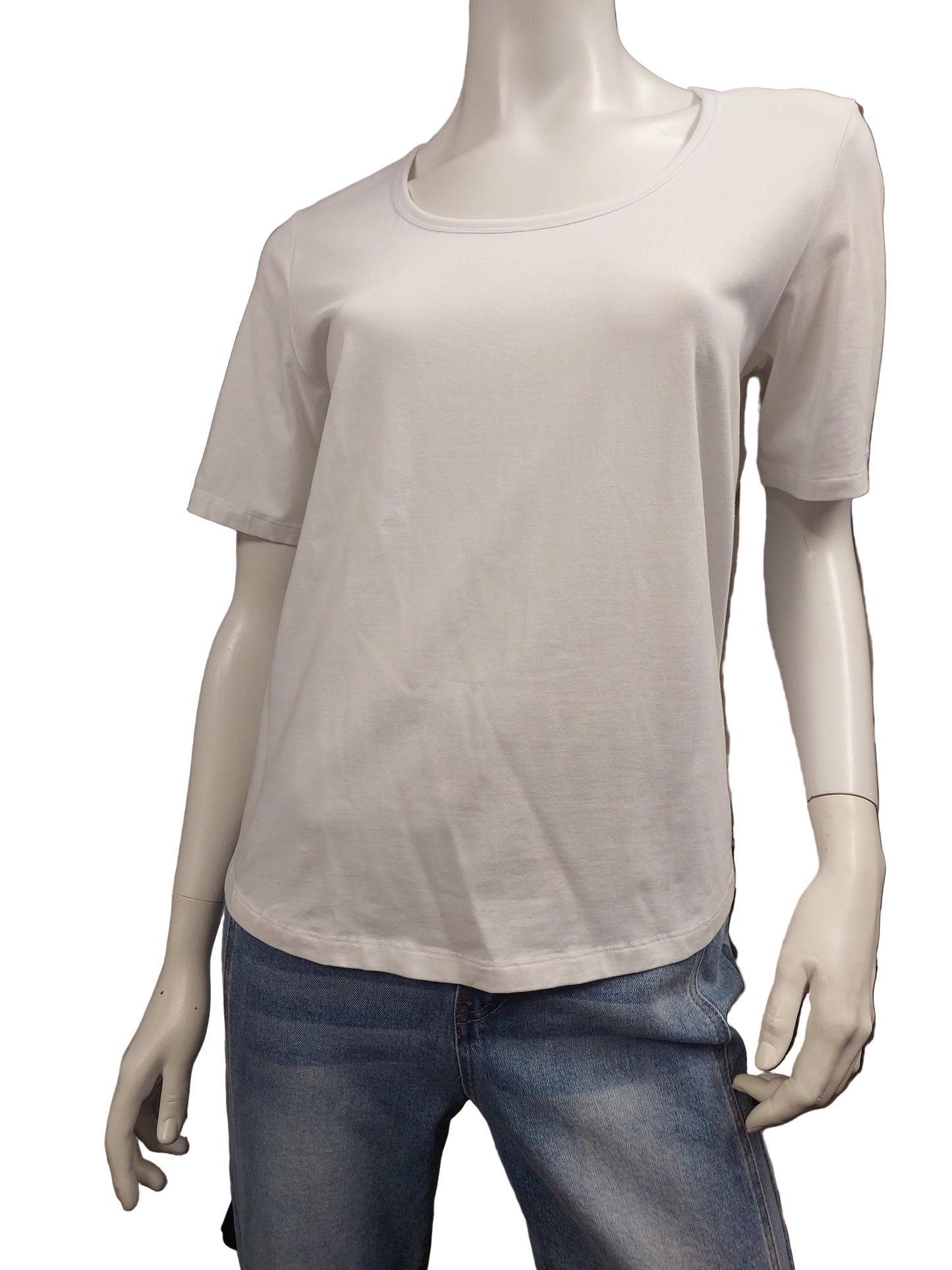 NEW Meredith white cotton T shirt, size M/12, retail  $69