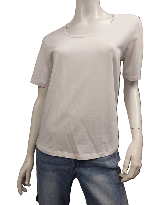 NEW Meredith white cotton T shirt, size M/12, retail  $69