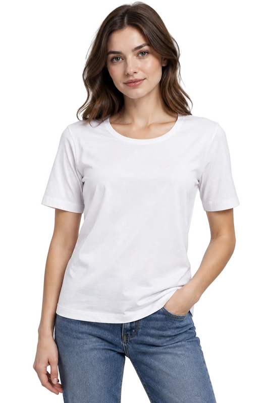 NEW Meredith white cotton T shirt, size M/12, retail  $69