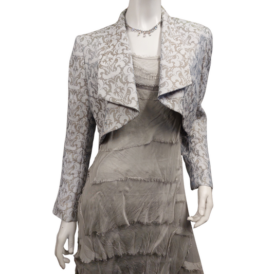 Carla Zampatti silver cropped jacket, size 14