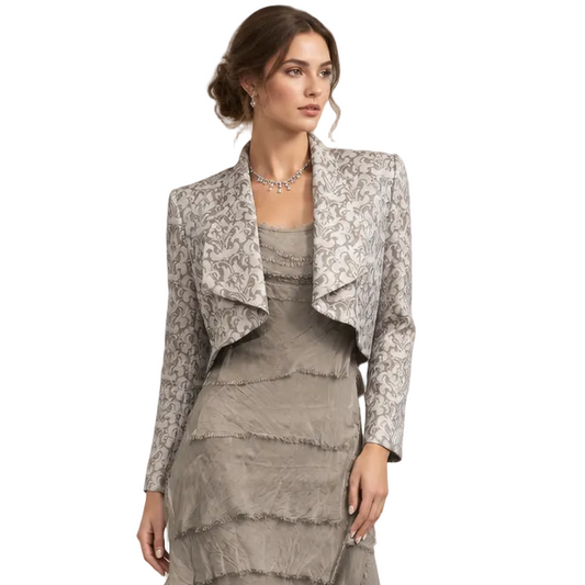 Carla Zampatti silver cropped jacket, size 14