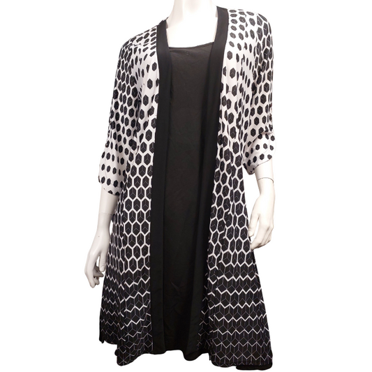 NEW Picadilly black  & white layering coat,  size S /10-12