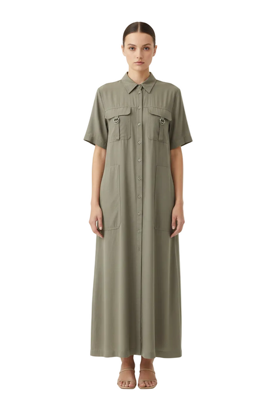 D-Luxe khaki coat/dress, size 12