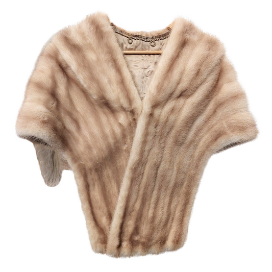 Genuine champagne fur shawl/stole, HIRE $30 or $20 with a dress