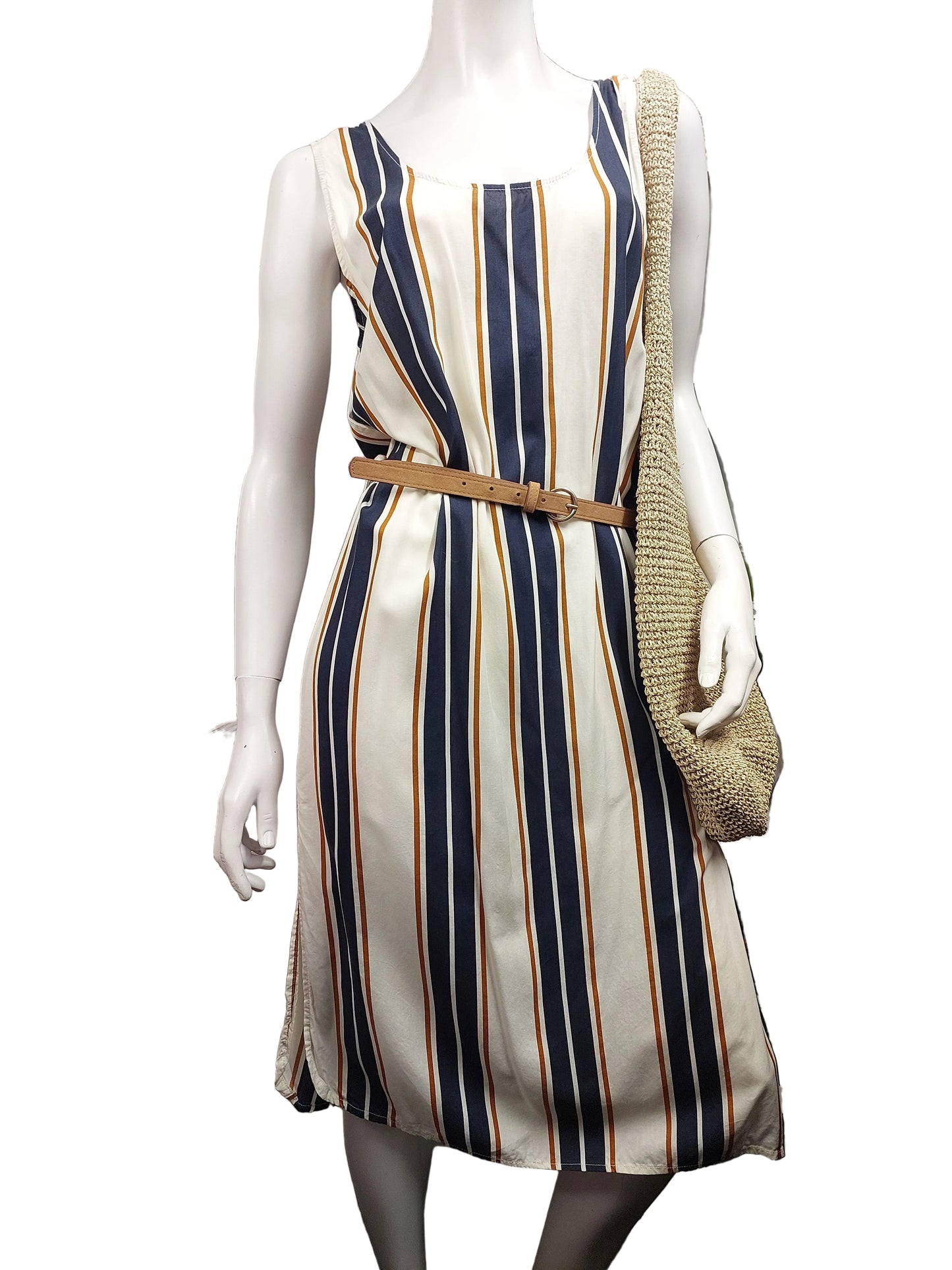 Mi Moso 'Spring' tones striped shift dress, size 14
