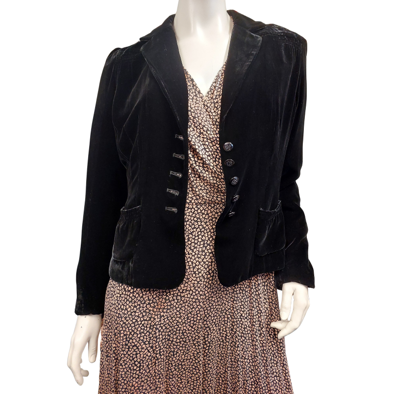 Marilyn Seyb black velvet jacket, size 14