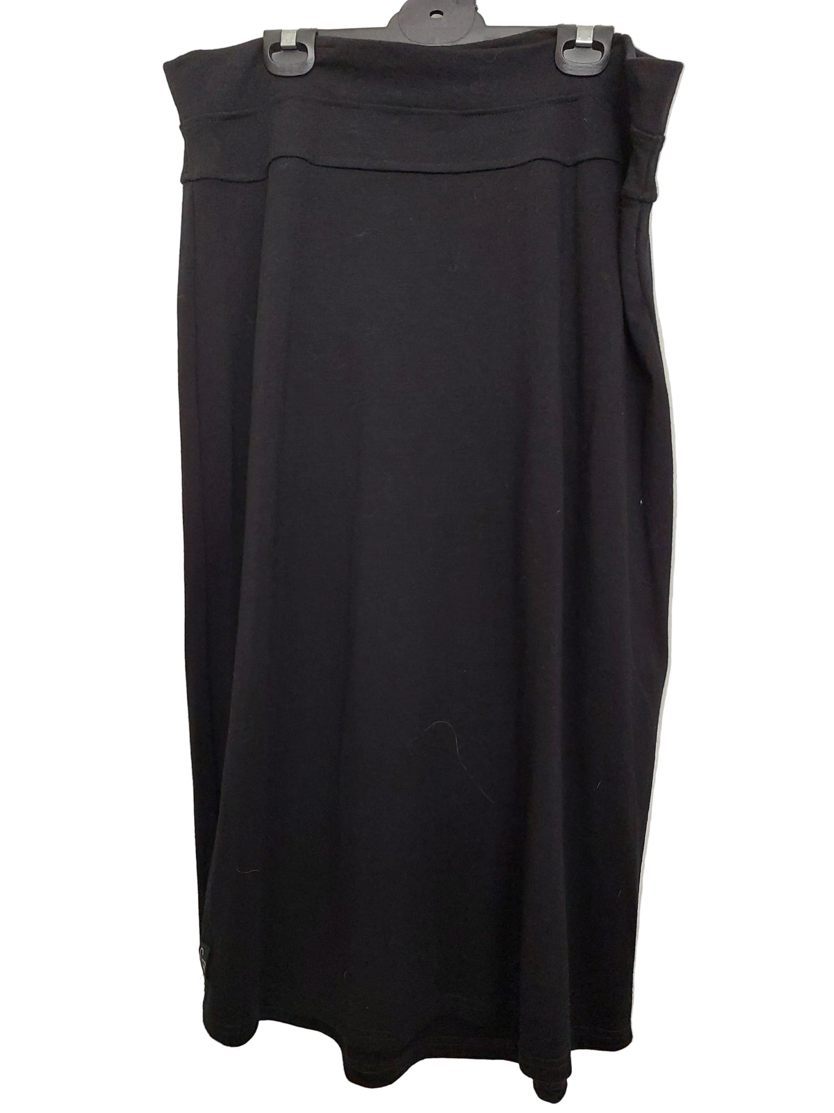 O2 black merino wool midi skirt, size 14